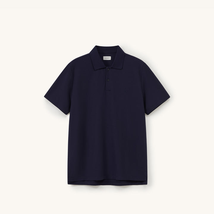 COMO Classic Cotton Piqué Polo in Navy