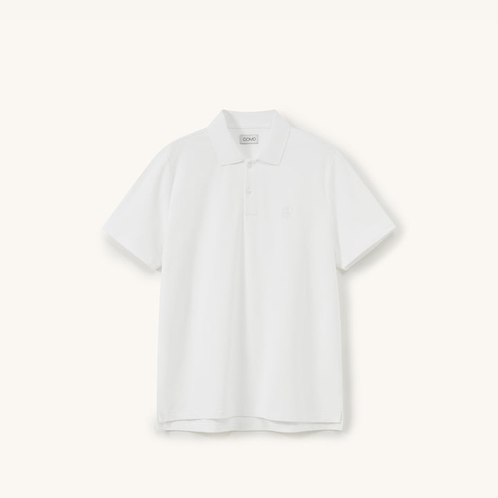 COMO Classic Cotton Piqué Polo in White