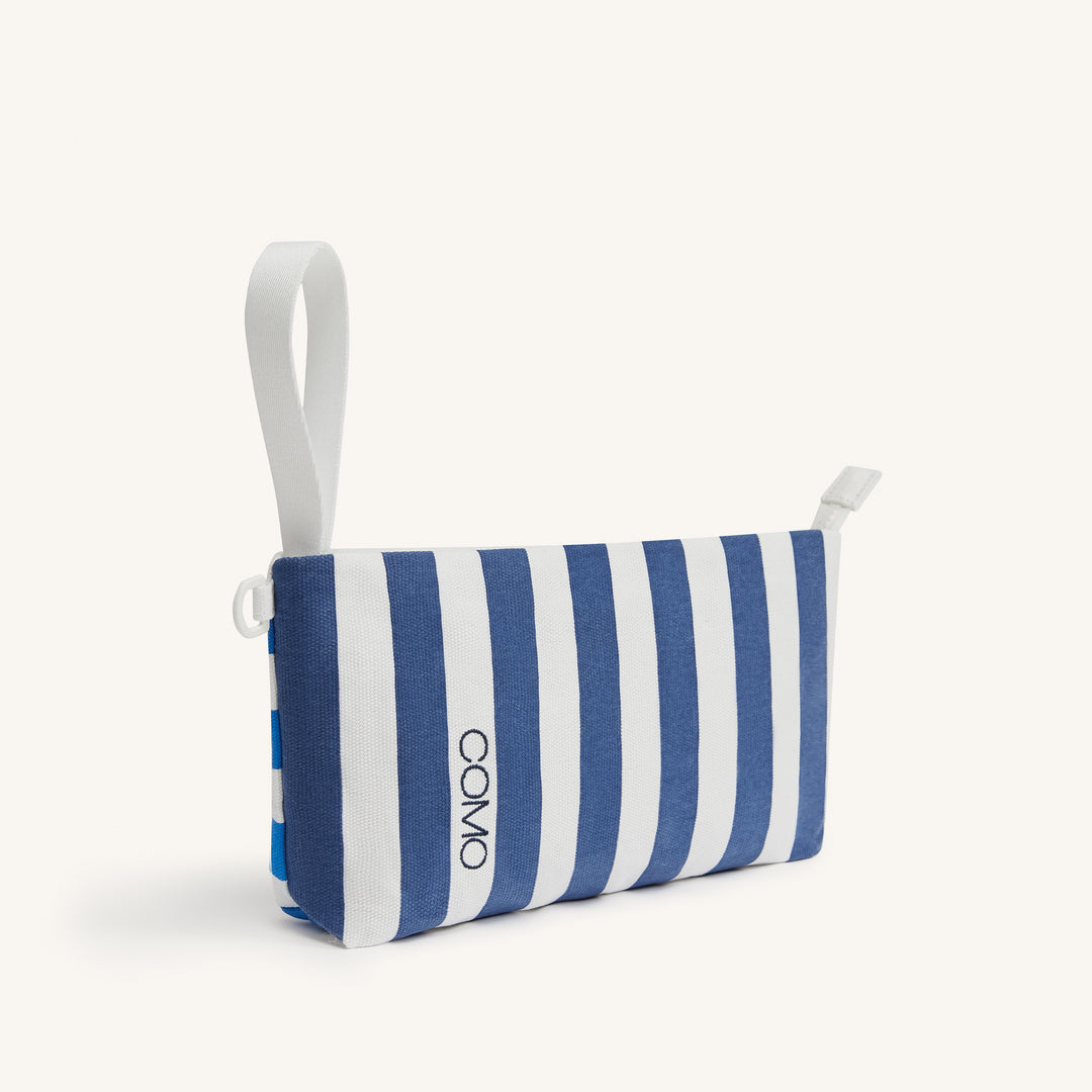 COMO Canvas Pouch in Navy and Klein Blue