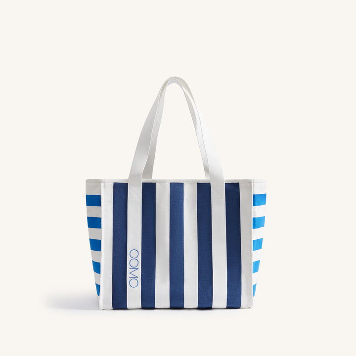 COMO Canvas Tote Bag in Navy and Klein Blue