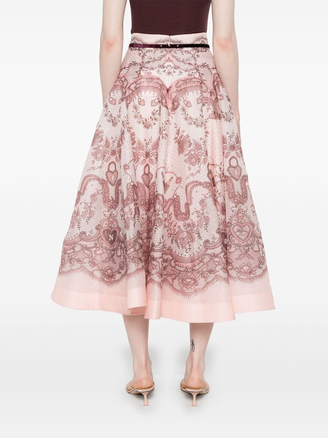 Crush Flared Midi Skirt