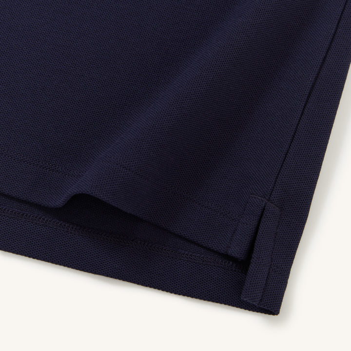 COMO Classic Cotton Piqué Polo in Navy