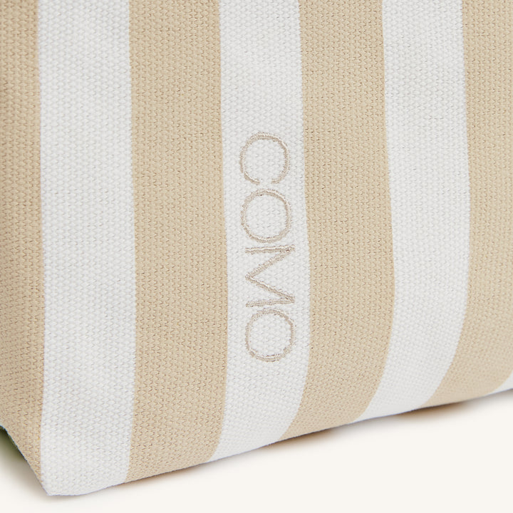 COMO Canvas Pouch in Taupe and Green