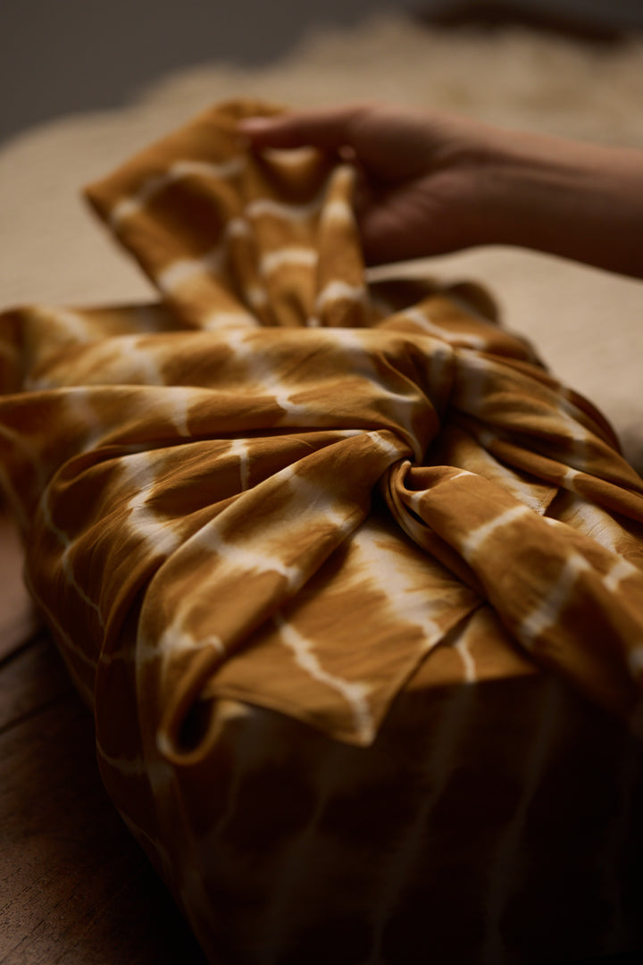 COMO Festive Silk Scarf Wrap in Turmeric