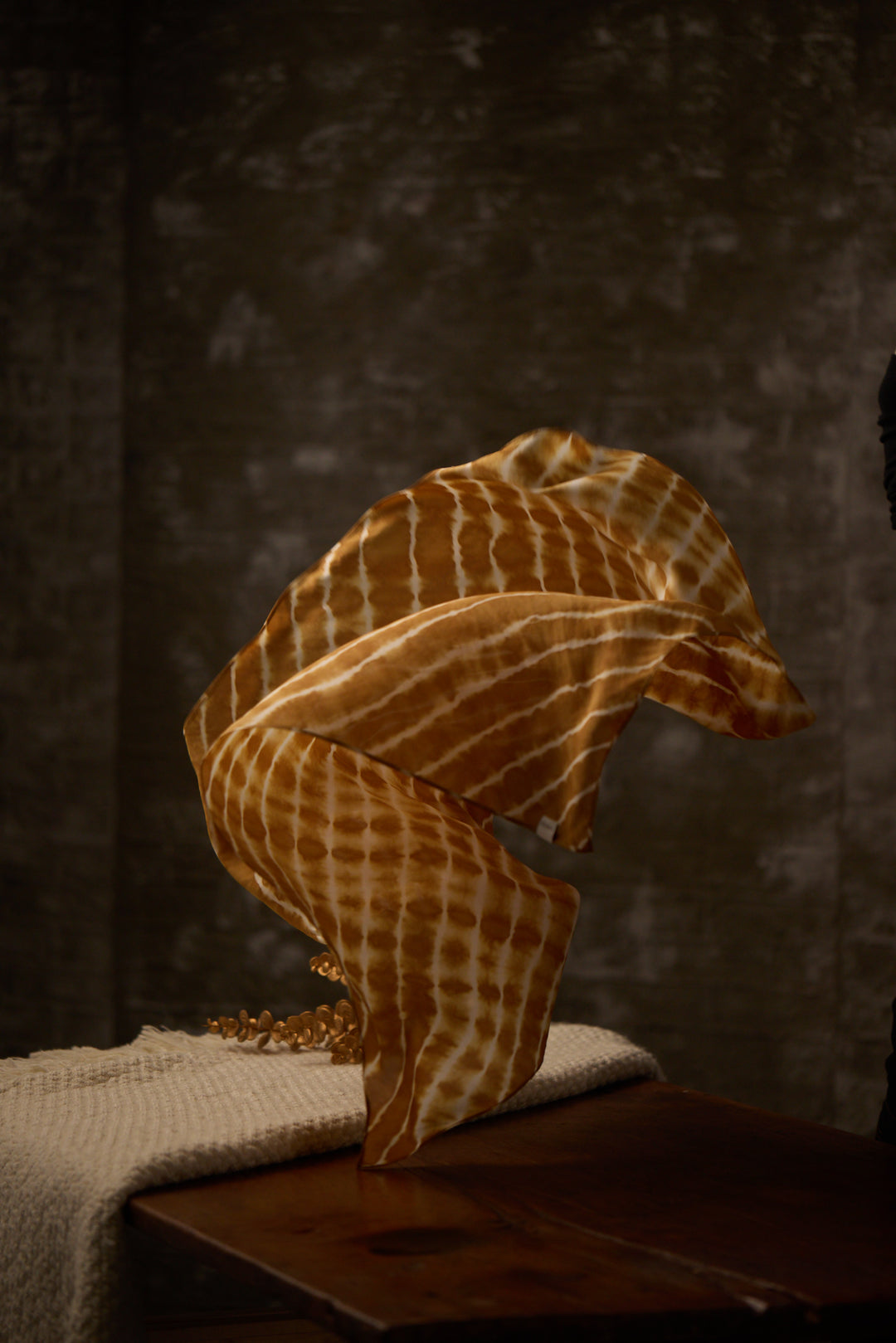 COMO Festive Silk Scarf Wrap in Turmeric