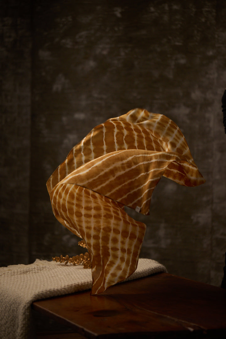 COMO Festive Silk Scarf Wrap in Turmeric
